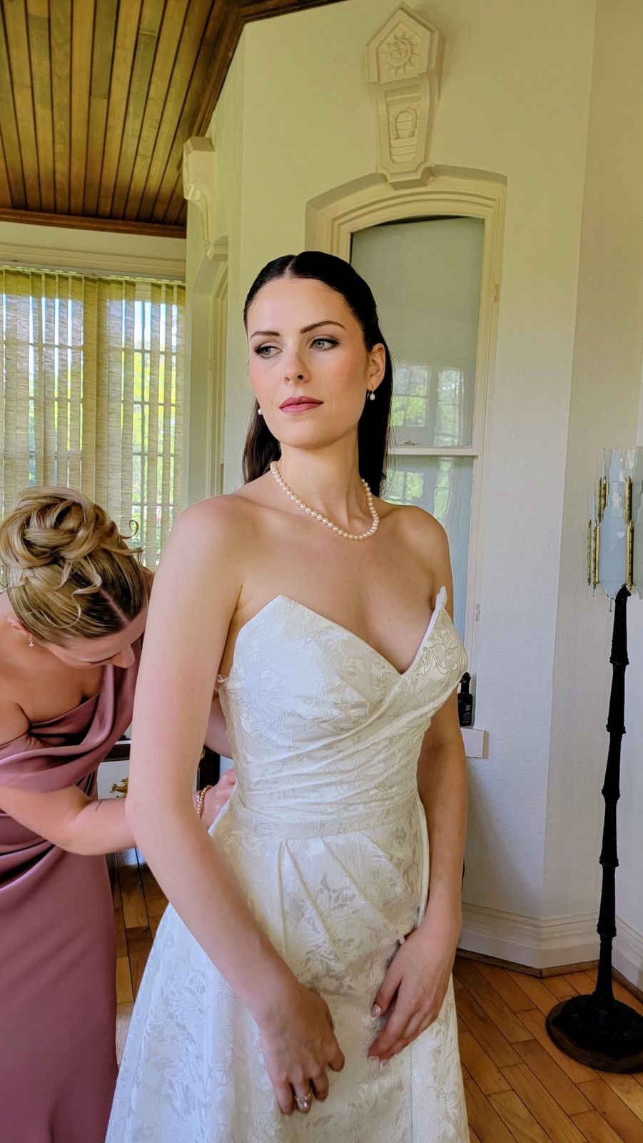 Bride getting ready