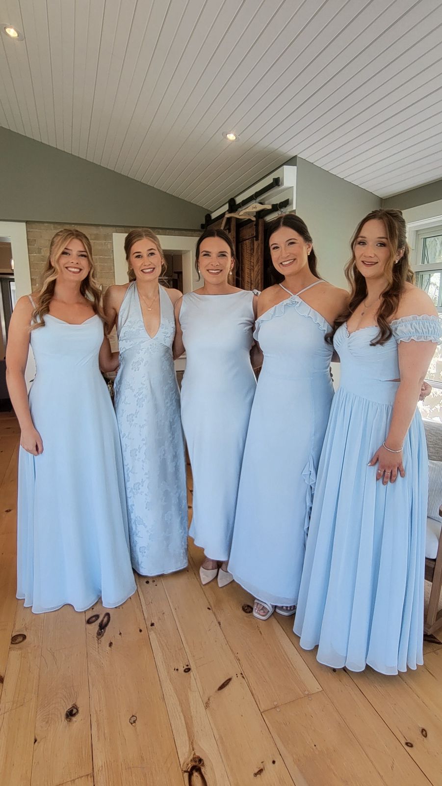 Bridesmaids in blue